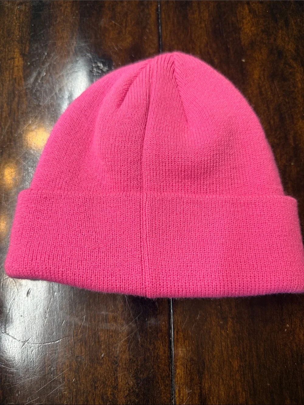 Nike Kids Hot Pink Knit Cuffed Beanie with White Swoosh